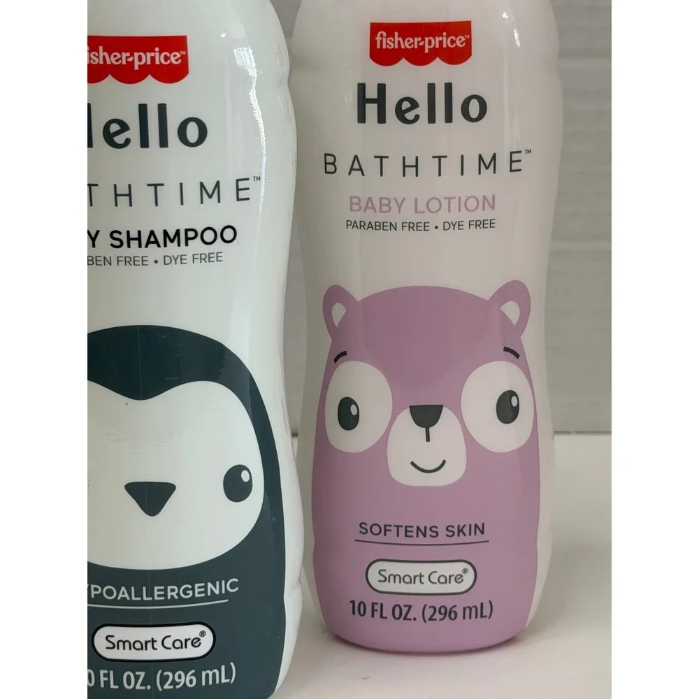 Fisher-Price Hello Bathtime Baby Shampoo Body Wash Lotion Set 3 Pack 10oz Each